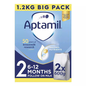 Aptamil 2 Follow On Baby Milk Formula Powder 6-12 Months Big Pack 1.2 kg