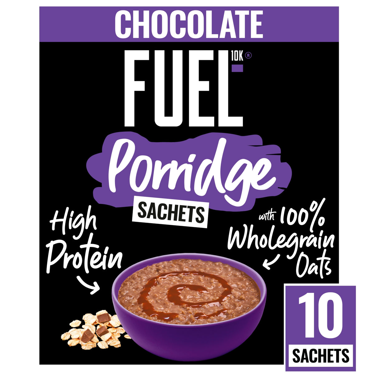 Fuel10K Chocolate Protein Porridge Oat Cereal Sachets 10 x 36 g