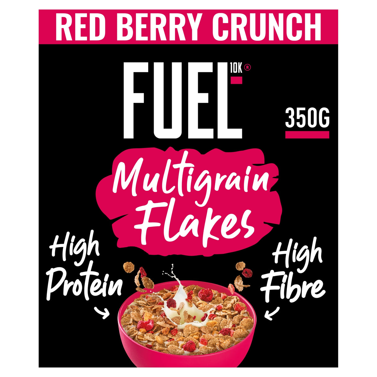 Fuel10K Red Berry Multi Grain Flakes High Protein Breakfast Cereal 350 g