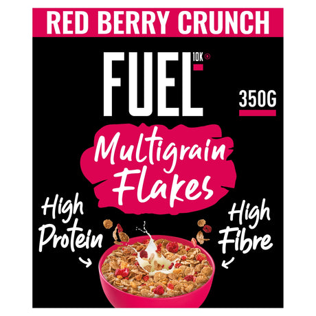 Fuel10K Red Berry Multi Grain Flakes High Protein Breakfast Cereal 350 g