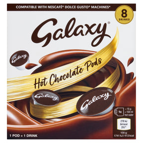 Galaxy Instant Hot Chocolate Nescafe Dolce Gusto Compatible Drink Pods 8 Pack 120 g
