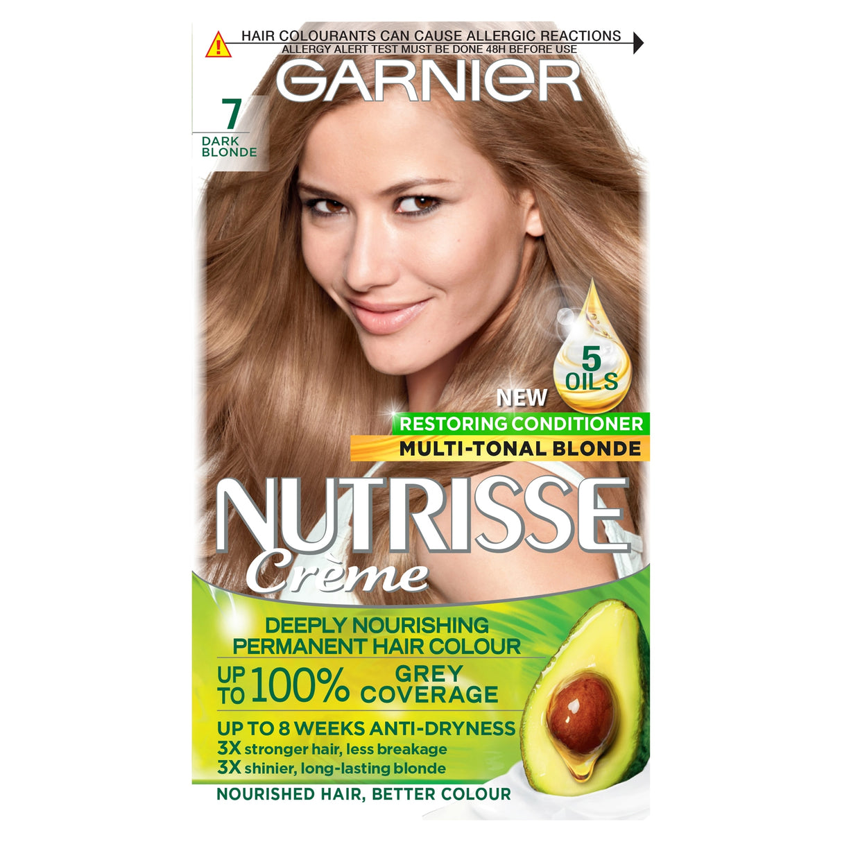 Garnier Nutrisse Creme Permanent Hair Colour 7 Dark Blonde