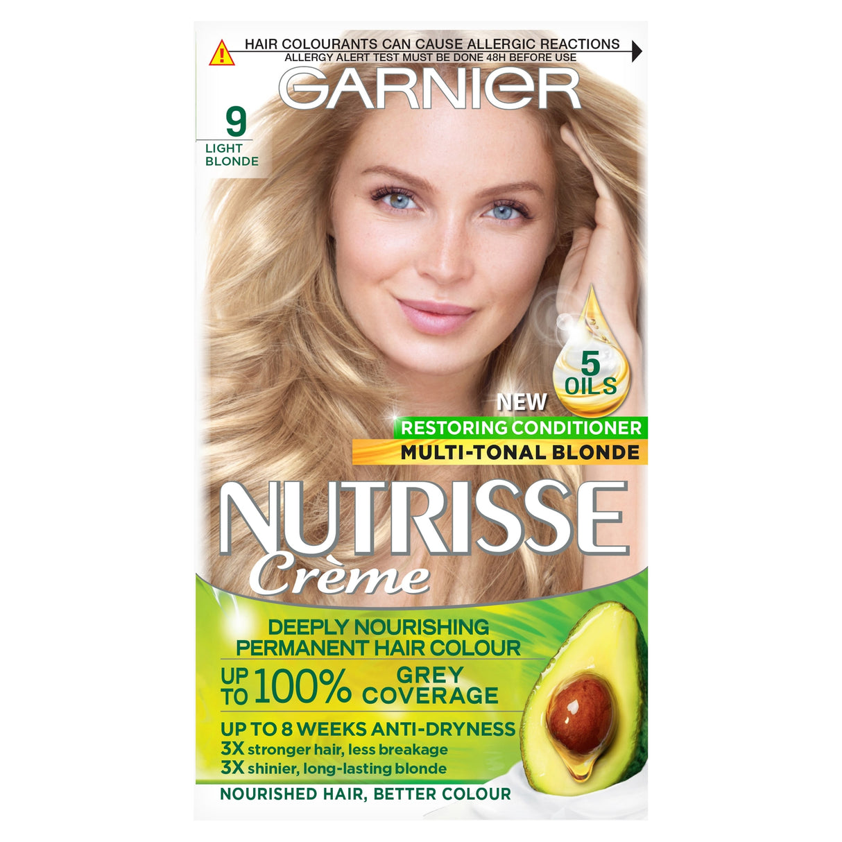 Garnier Nutrisse Creme Permanent Hair Colour 9 Light Blonde