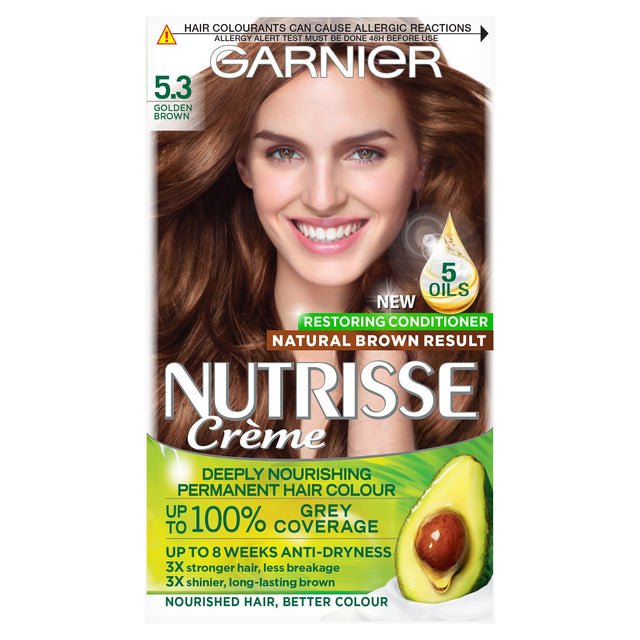 Garnier Nutrisse Creme Permanent Hair Colour Golden Brown 5.3