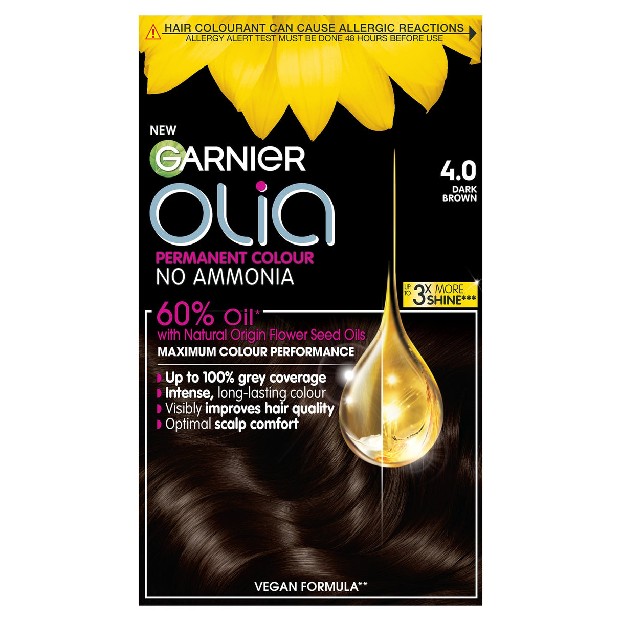 Garnier Olia No A Mmonia Permanent Hair Dye 4.0 Dark Brown