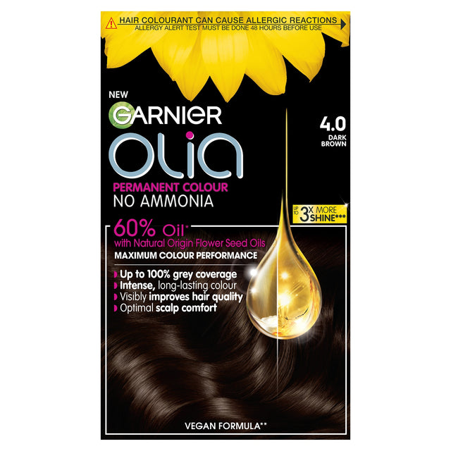 Garnier Olia No A Mmonia Permanent Hair Dye 4.0 Dark Brown