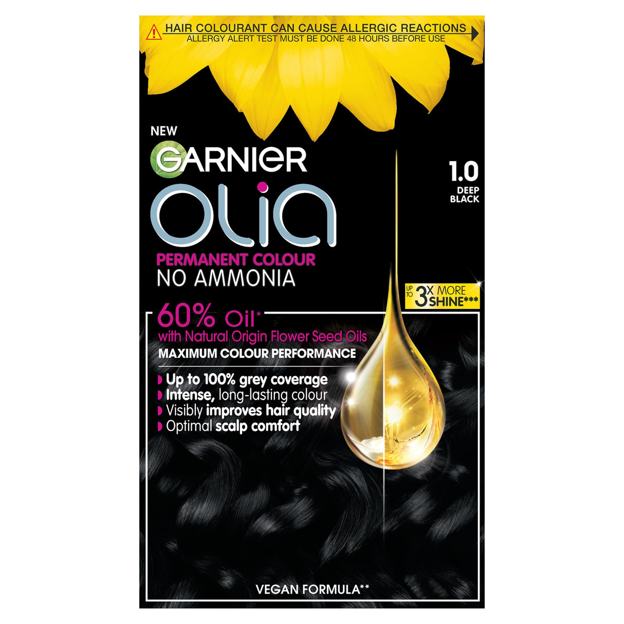 Garnier Olia No A Mmonia Permanent Hair Dye Deep Black 1.0