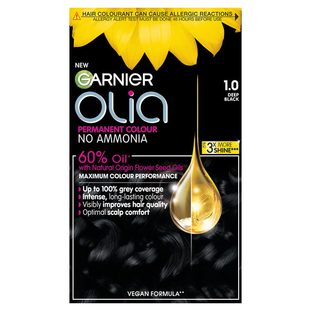 Garnier Olia No A Mmonia Permanent Hair Dye Deep Black 1.0