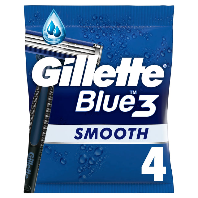 Gillette Blue 3 Disposable Men's Razors 4 Pack