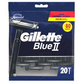 Gillette Blue II Men's Disposable Razors 20 Pack