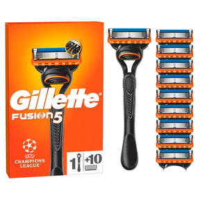 Gillette Fusion 5 Value Pack Mens Razor + 10 Blade Refills
