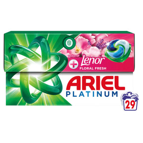 Ariel Platinum Washing Liquid Pods With Lenor 29 Washes 565.5 g