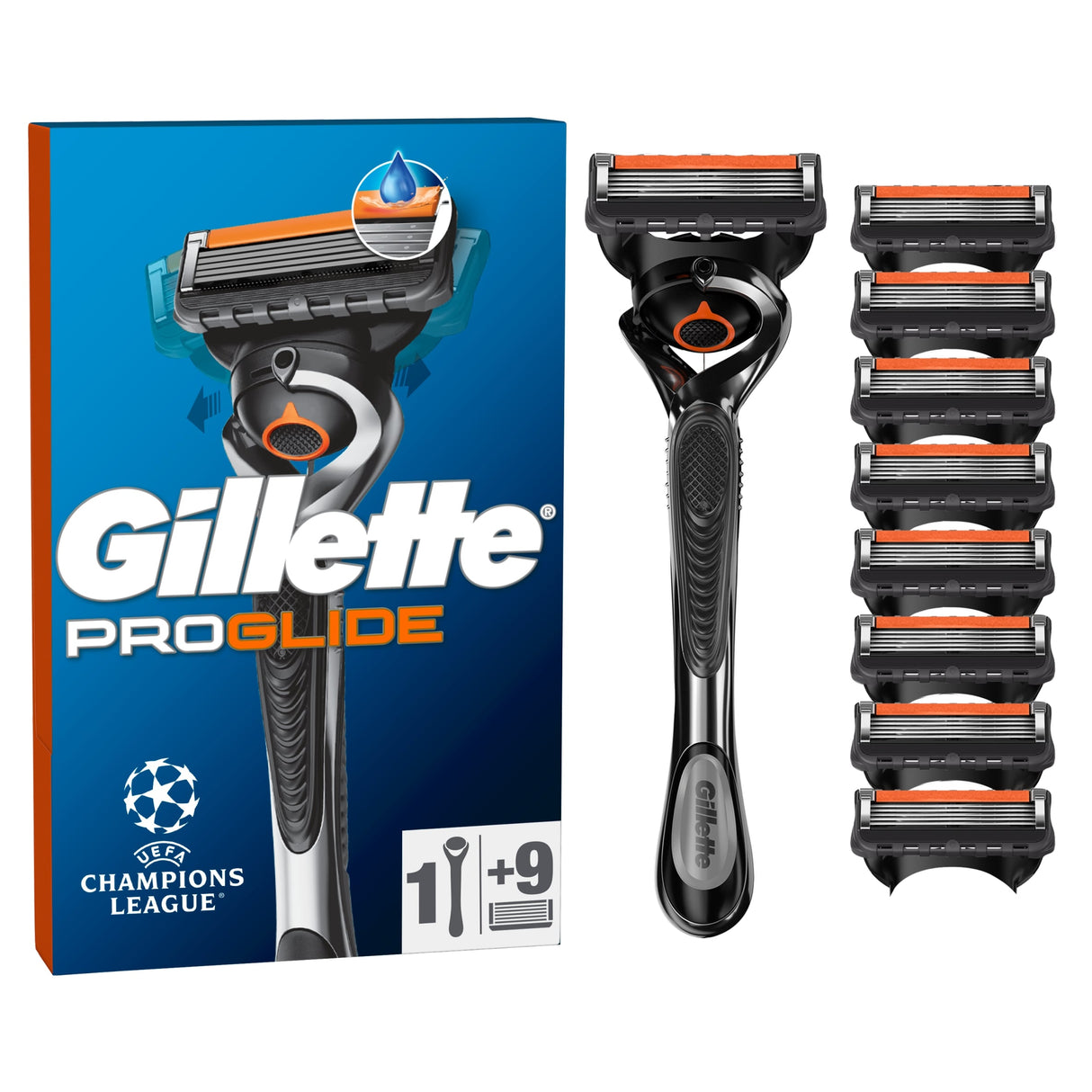 Gillette ProGlide Value Pack Mens Razor + 9 Blade Refills