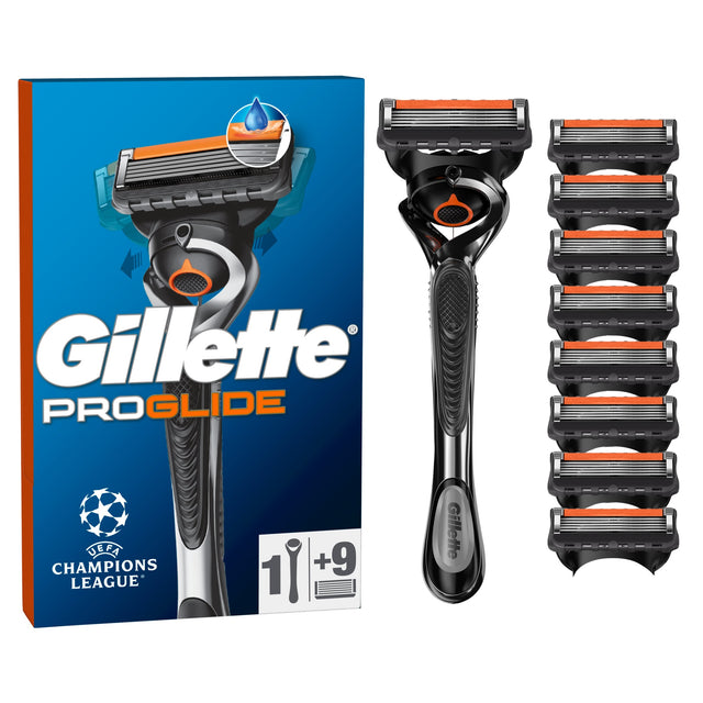 Gillette ProGlide Value Pack Mens Razor + 9 Blade Refills