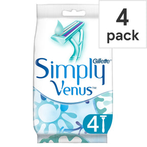 Gillette Simply Venus 2 Women's Disposable Razors 4 Pack