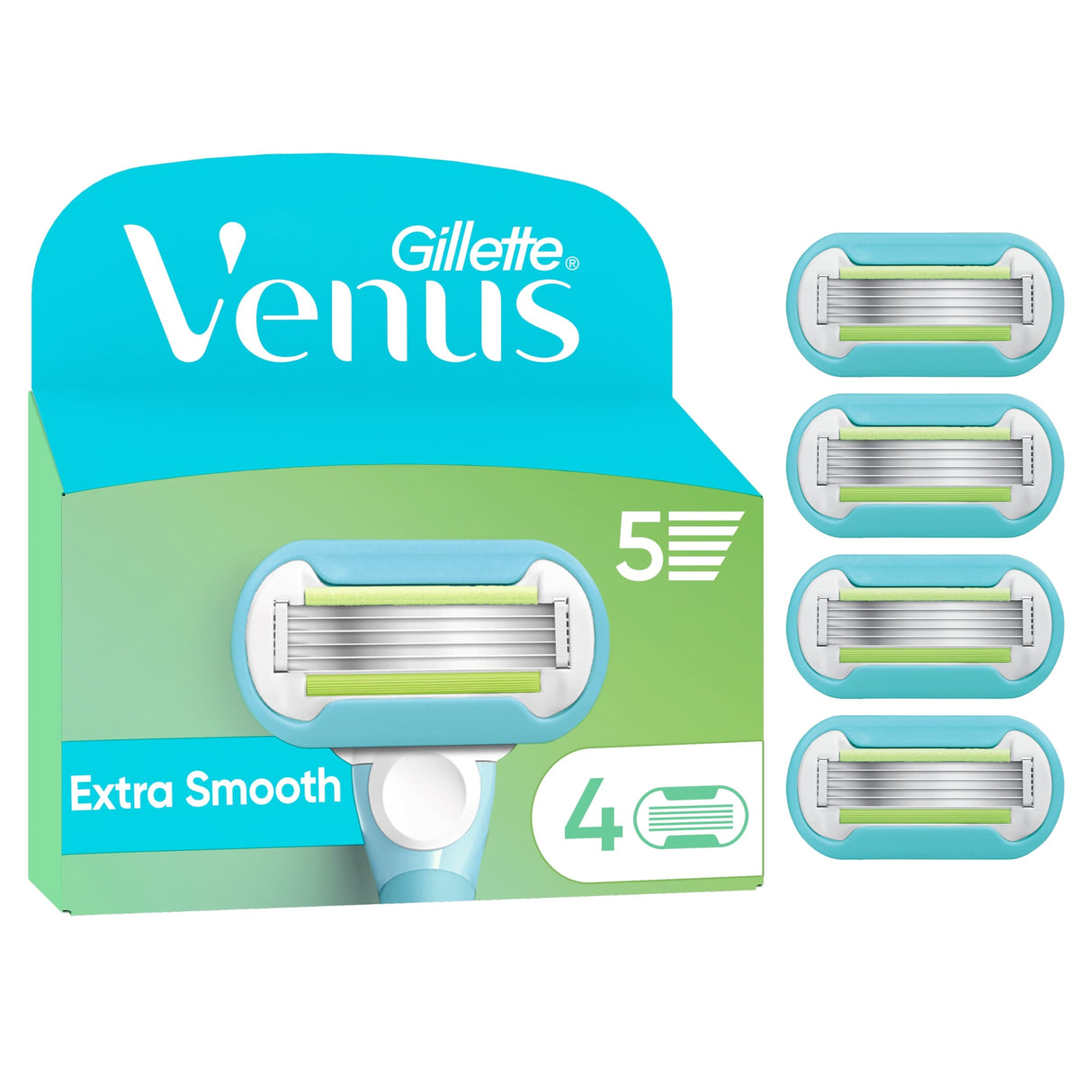 Gillette Venus Extra Smooth Women's Razor Blade Refills 4 Pack