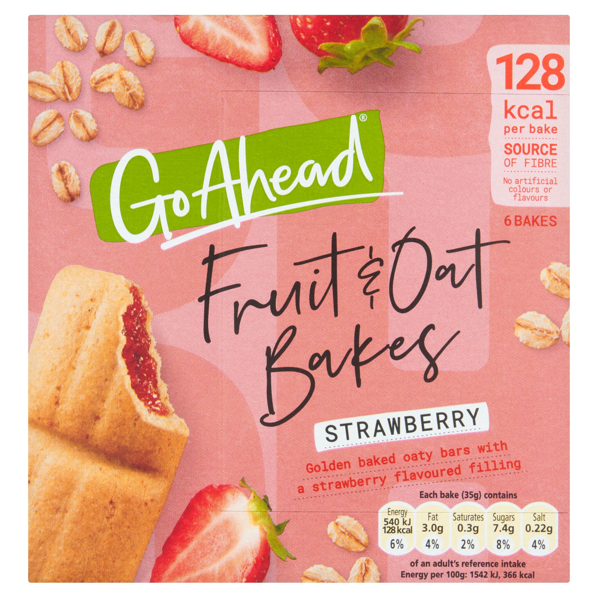 Go Ahead 6 Fruit & Oat Bakes Strawberry 210 g