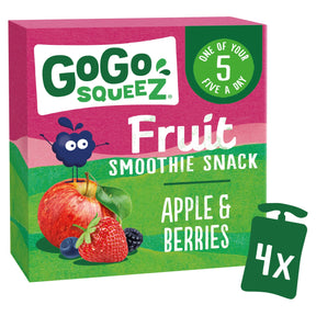 GoGo Squeez Fruit Smoothie Snack Apple Berries 4 x 90 g