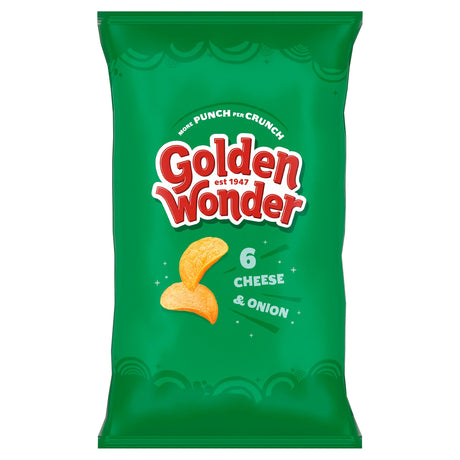 Golden Wonder Cheese & Onion Crisps 6 x 25 g