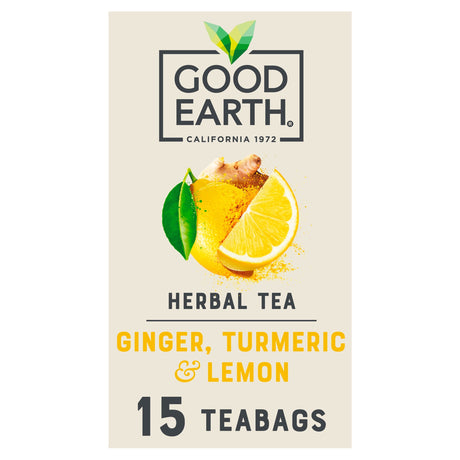 Good Earth Herbal Tea Lemon Ginger & Turmeric 15 Tea Bags 42 g