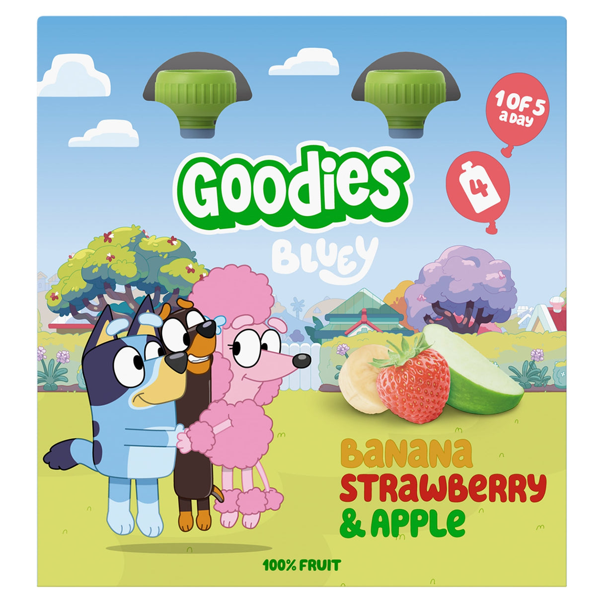 Goodies Bluey Banana Strawberry & Apple Pouch 4 x 100 g