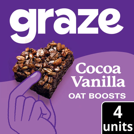 Graze Cocoa Vanilla Oat Boosts Flapjack Snack 4 x 30 g