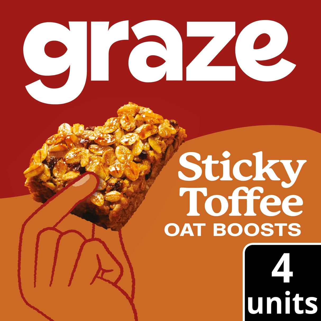 Graze Sticky Toffee Oat Boosts Flapjack Snack 4 x 30 g