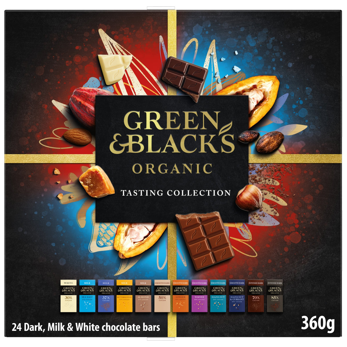 Green & Black's Organic Dark Milk & White Collection 24 x 15 g