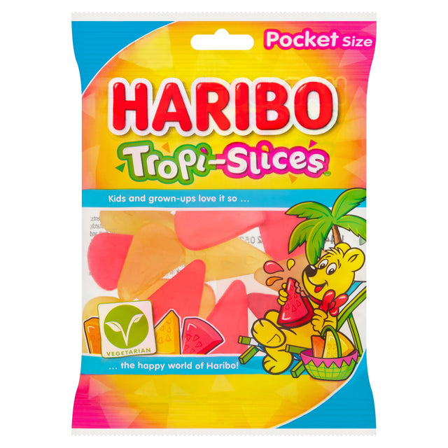 Haribo Vegetarian Tropi-Slices Pocket Size Bag 42 g