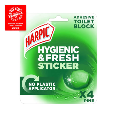 Harpic Hygienic & Fresh Toilet Block Sticker Pine 4 x 12 g