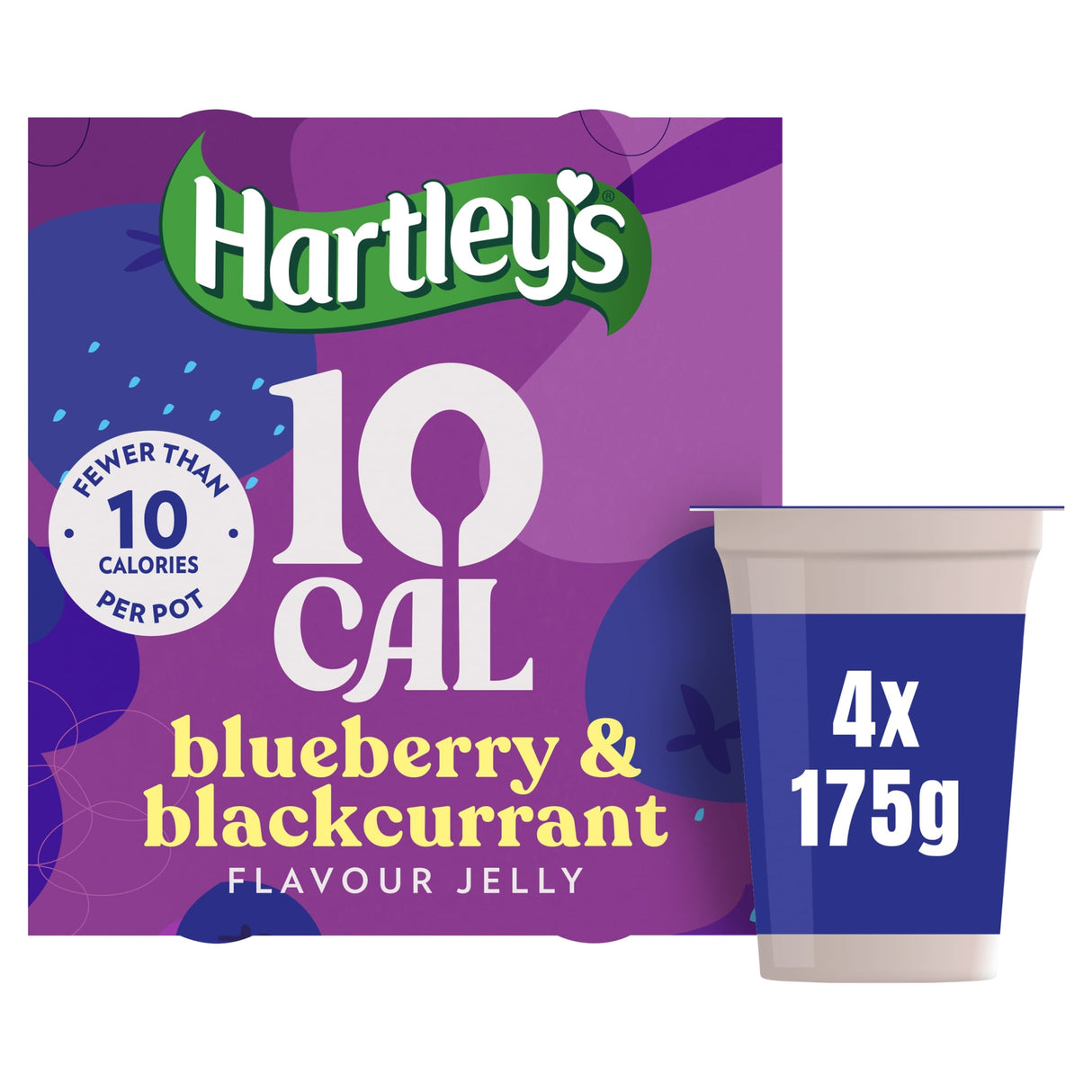 Hartley's 10 Cal Blueberry & Blackcurrant Flavour Jelly 4 x 175 g