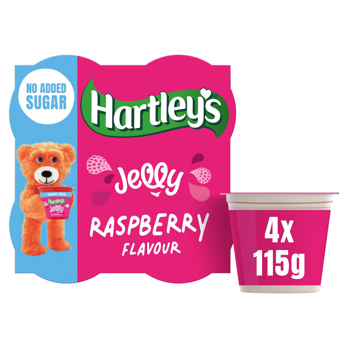 Hartley's No Added Sugar Jelly Raspberry Flavour 4 x 115 g