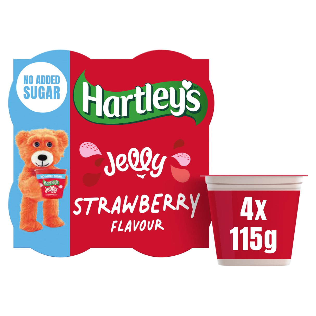 Hartley's No Added Sugar Strawberry Flavour Jelly 4 x 115 g