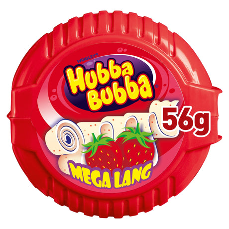 Hubba Bubba Snappy Strawberry Bubblegum Mega Long Tape 56 g