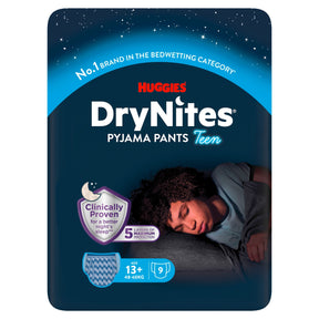 Huggies Dry Nites Bedwetting Pyjama Nappy Pants Boy 13 Years+ x 9