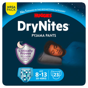 Huggies Dry Nites Bedwetting Pyjama Nappy Pants Boy 8-13 Years x 23