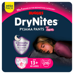 Huggies Dry Nites Bedwetting Pyjama Nappy Pants Girl 13 Years+ x 20