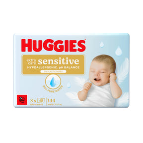 Huggies Extra Care Sensitive Baby Wipes 3 x 48