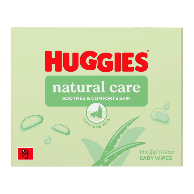 Huggies Natural Care 0% Plastic Baby Wipes 12 x 48 576 Wipes