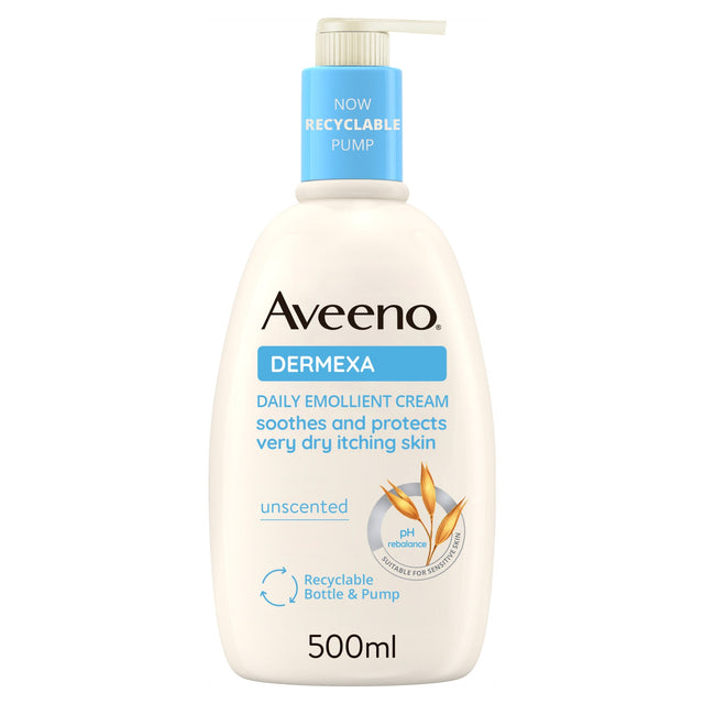 Aveeno Dermexa Daily Emollient Cream Body Lotion Moisturiser 500 ml
