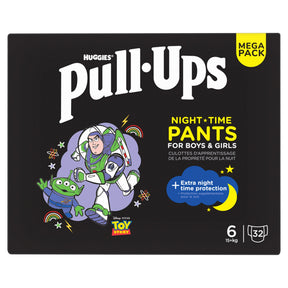 Huggies Pull Ups Training Nappy Pants Unisex Night 2-4 Years Size 6 x 32