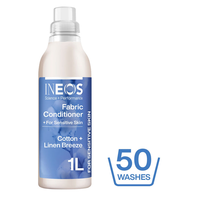 Ineos For Sensitive Skin Fabric Conditioner Cotton & Linen Breeze 50 Washes 1000 ml