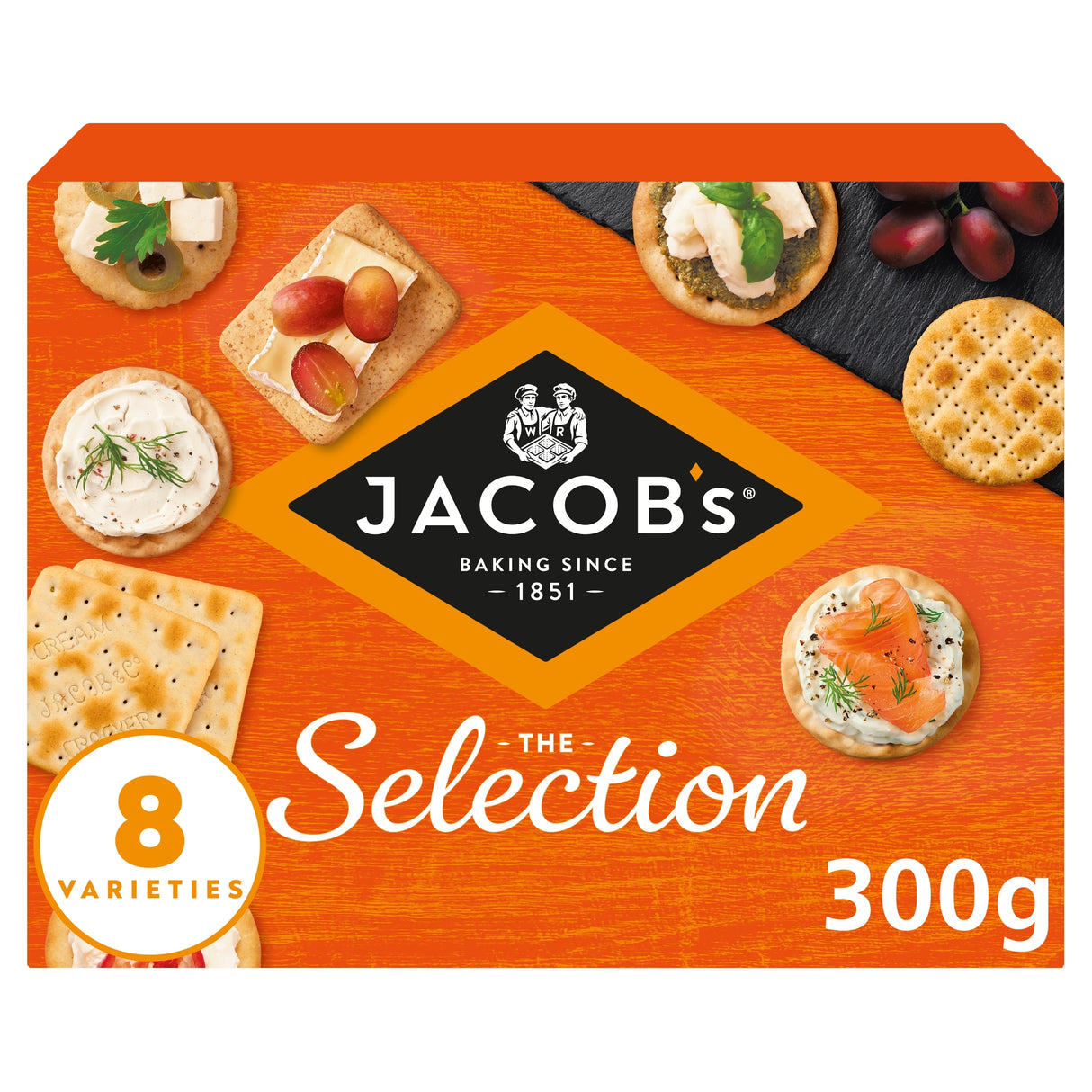 Jacob's Biscuits For Cheese 8 Variety Cracker Selection 300 g