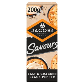 Jacob's Savours Bakes Salt & Cracked Black Pepper 200 g