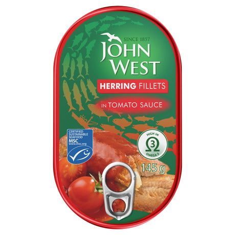 John West Herring Fillets Tomato Sauce 145 g