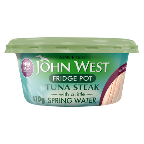 John West No Drain Fridge Pot Tuna Steak With A Little Spring Water 110 g