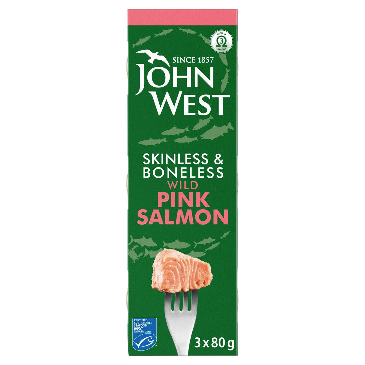John West Skinless & Boneless Wild Pink Salmon 3 x 80 g
