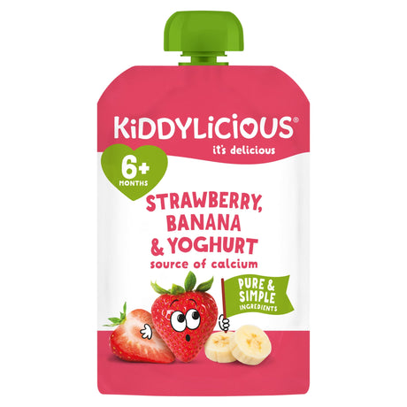 Kiddylicious Strawberry Banana & Yogurt Pouch 100 g