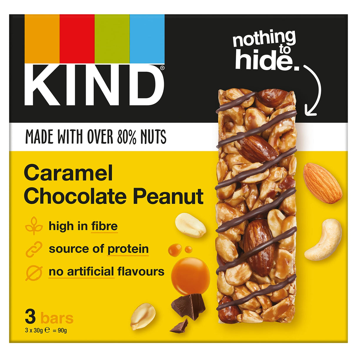 Kind Caramel Chocolate Peanut Mixed Nut Bar 3 x 30 g