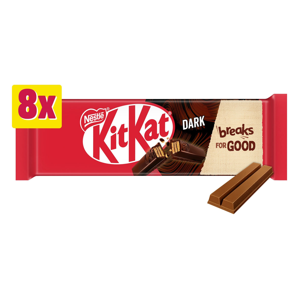 Kit Kat 2 Finger Dark Chocolate Biscuit Bar 8 Pack Multi-Pack 165.6 g